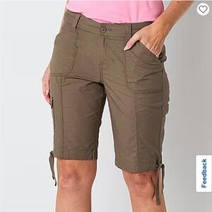 St. John's Bay Brown Bermuda Shorts